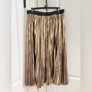 BloomChic Metallic Gold Maxi Skirt
